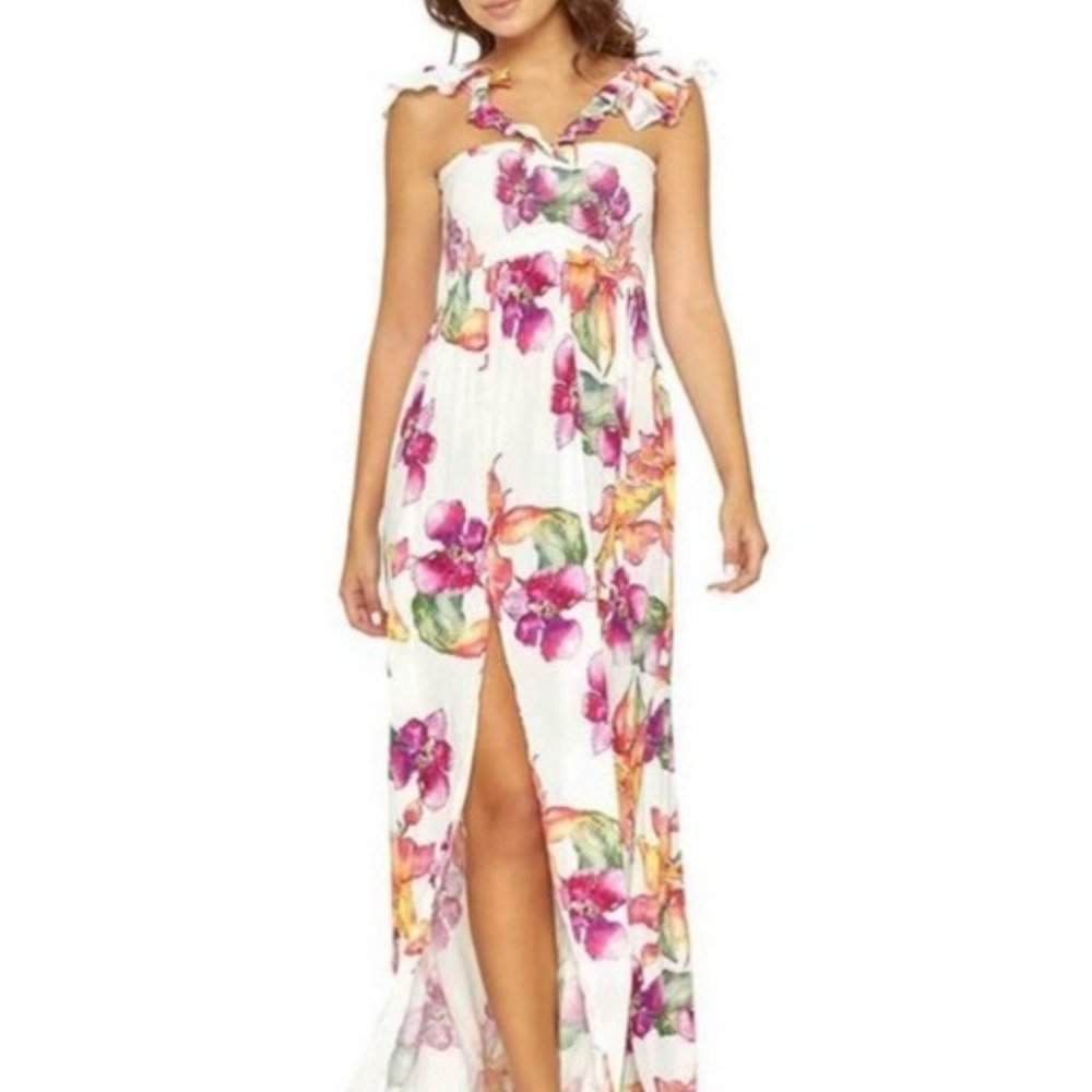 PilyQ Ashlyn Floral Print Cover Up Maxi Dress - Size XS/S